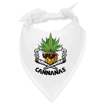CANNANAS CANNABIS HANF KIFFEN KIFFER MARIHUANA - Bandana - Weiß - Vorne