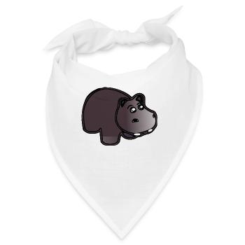 hippo nilpferd hippopotamus hippobath baby2 - Bandana - Weiß - Vorne