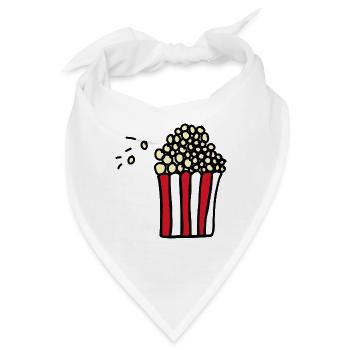 Popkorn süß lecker food lover Kino - Bandana - Weiß - Vorne