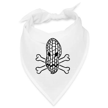 Erdnuss Allergie - Allergisch gegen Erdnüsse - Bandana - Weiß - Vorne