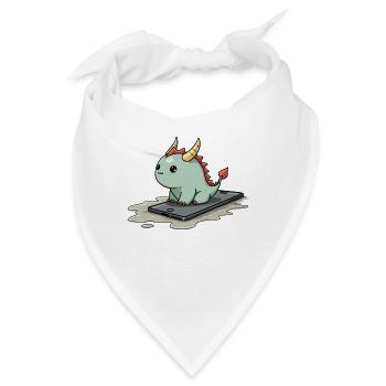 cute mythical creature on an iphone - Bandana - Weiß - Vorne