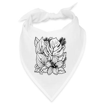 Blumen - Bandana - Weiß - Vorne