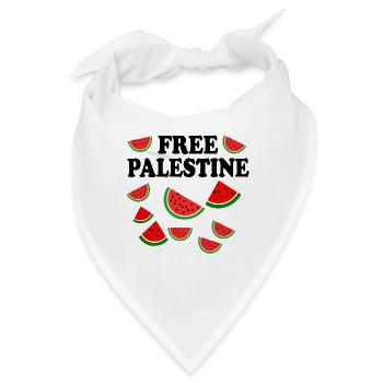 Free palestine - Bandana - Weiß - Vorne