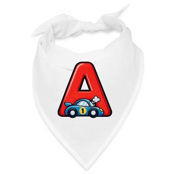 A wie Rennwagen Cartoon - Bandana - Weiß - Vorne