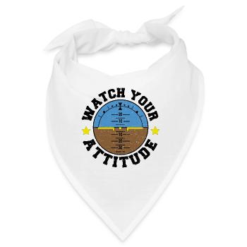 Watch Your Attitude - Pilot - Bandana - Weiß - Vorne