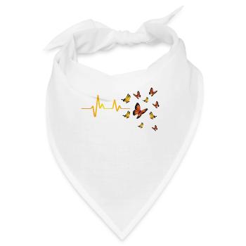 Funny Butterfly Heartbeat Design Butterfly - Bandana - Weiß - Vorne