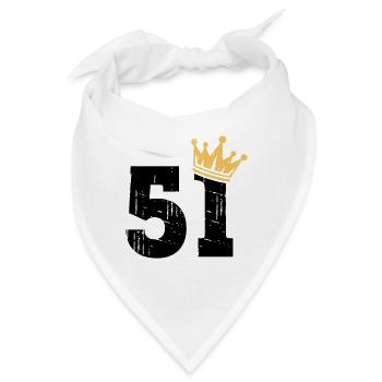 51 Krone 51. Geburtstag 51 Jahre - Bandana - Weiß - Vorne