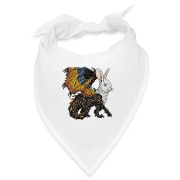 Phantastisches Lebewesen: halb Drache, halb Hase. - Bandana - Weiß - Vorne