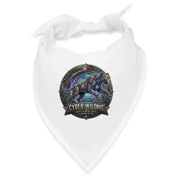 Cyber-Wildnis Panther - Bandana - Weiß - Vorne
