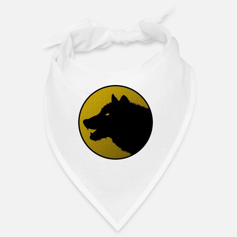 Logo du loup solitaire sur la couleur - Bandana - blanc
