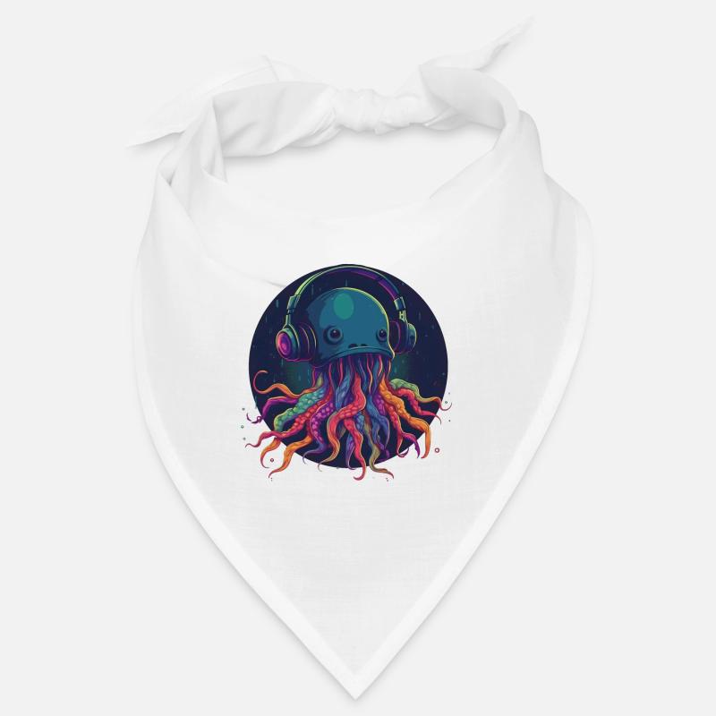 Techno Jellyfish - Méduse cool avec écouteurs Bandana
