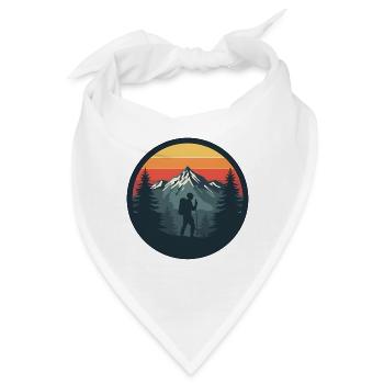 Abenteuerlicher Wanderer bei Sonnenuntergang - Bandana - Weiß - Vorne