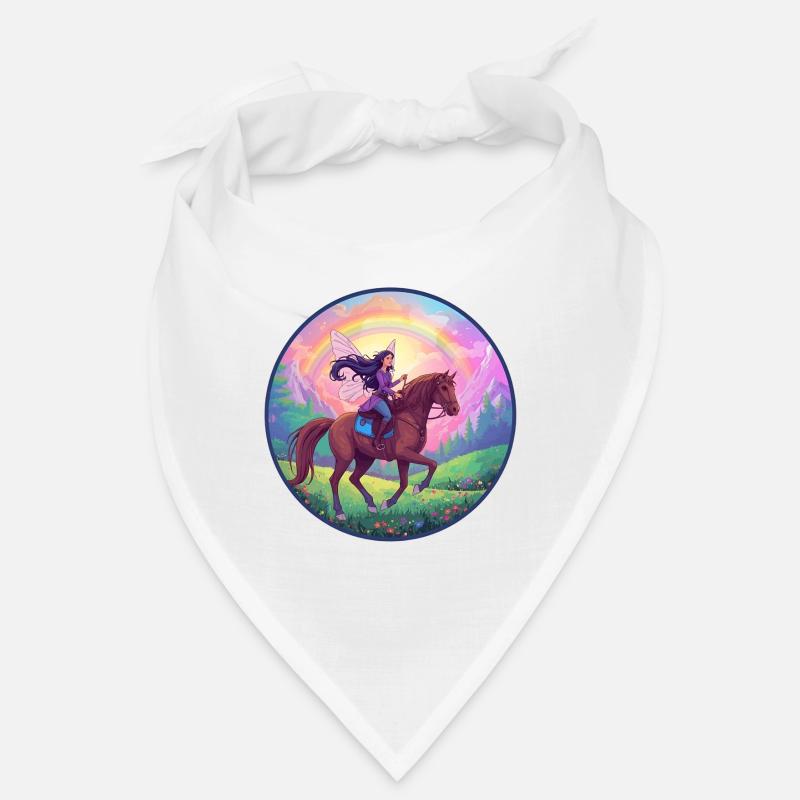 Fantasievolle Fee auf Pferd Bandana