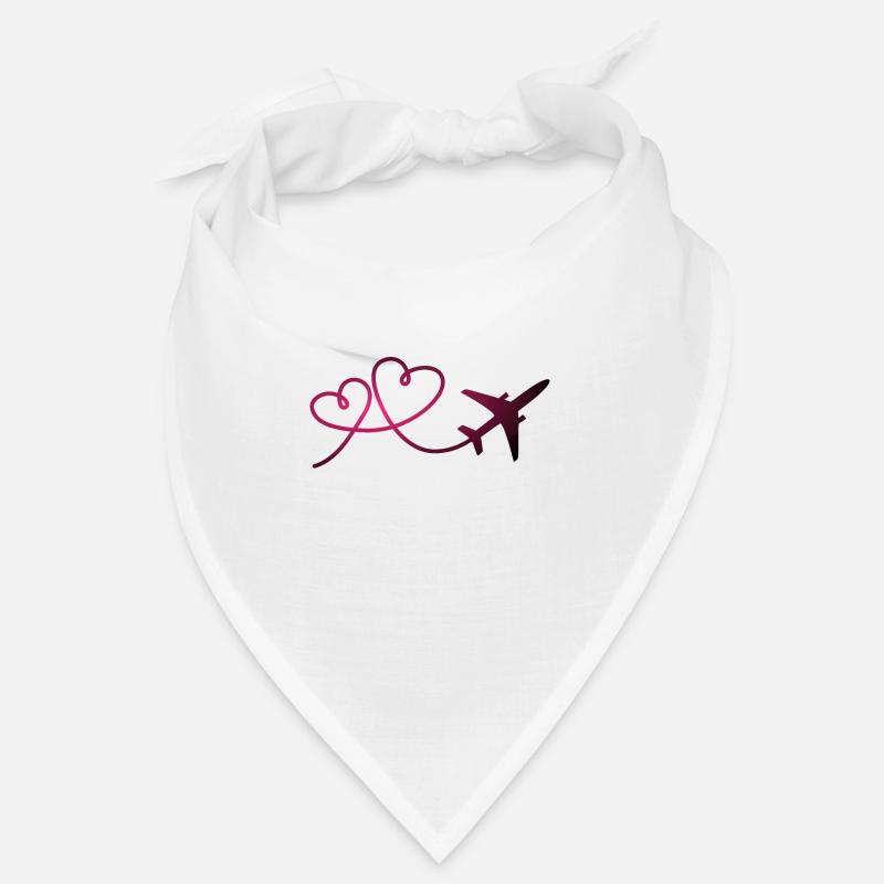 Flugzeug Flieger mit Herz Pilot Reisen Geschenk Bandana