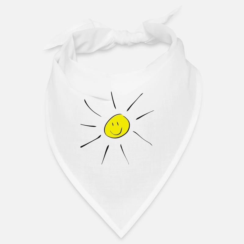 Soleil souriant - Bandana - blanc