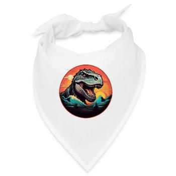Tyrannosaurus Rex T-Rex im bunten Kreis - Bandana - Weiß - Vorne
