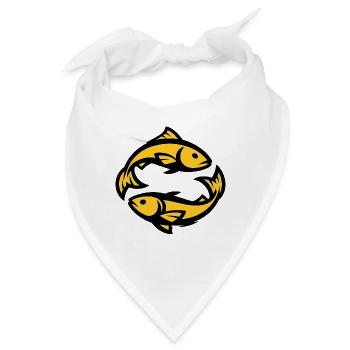 Fische-Tierkreis - Bandana - Weiß - Vorne