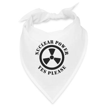 Atomkraft, Ja bitte, Kernenergie - Bandana - Weiß - Vorne