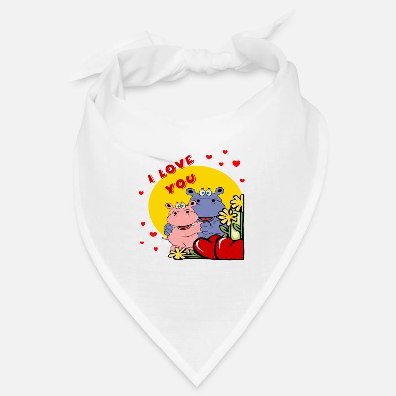 muttertag valentinstabe herz nilpferd hippo love Bandana