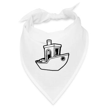 Benchy Boat small - 3D Druck Design [black] - Bandana - Weiß - Vorne