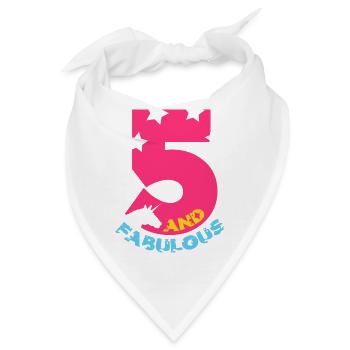 5 AND FABULOUS EINHORN 5. GEBURTSTAG - Bandana - Weiß - Vorne