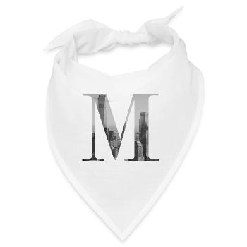 New Yorker Buchstabe M - Bandana - Weiß - Vorne