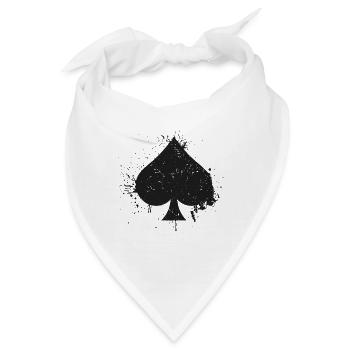 Vintage Spade Poker Spiel | Kartenspieler - Bandana - Weiß - Vorne