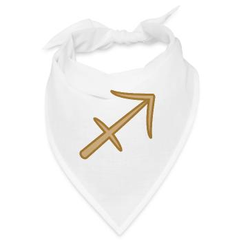 Schütze Sternzeichen Zweifarbig Golden - Bandana - Weiß - Vorne