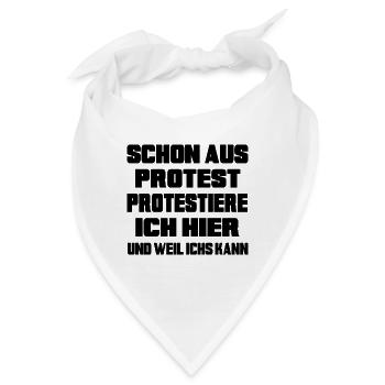 Mensch protestiert Protest-Statement "dagegen" - Bandana - Weiß - Vorne
