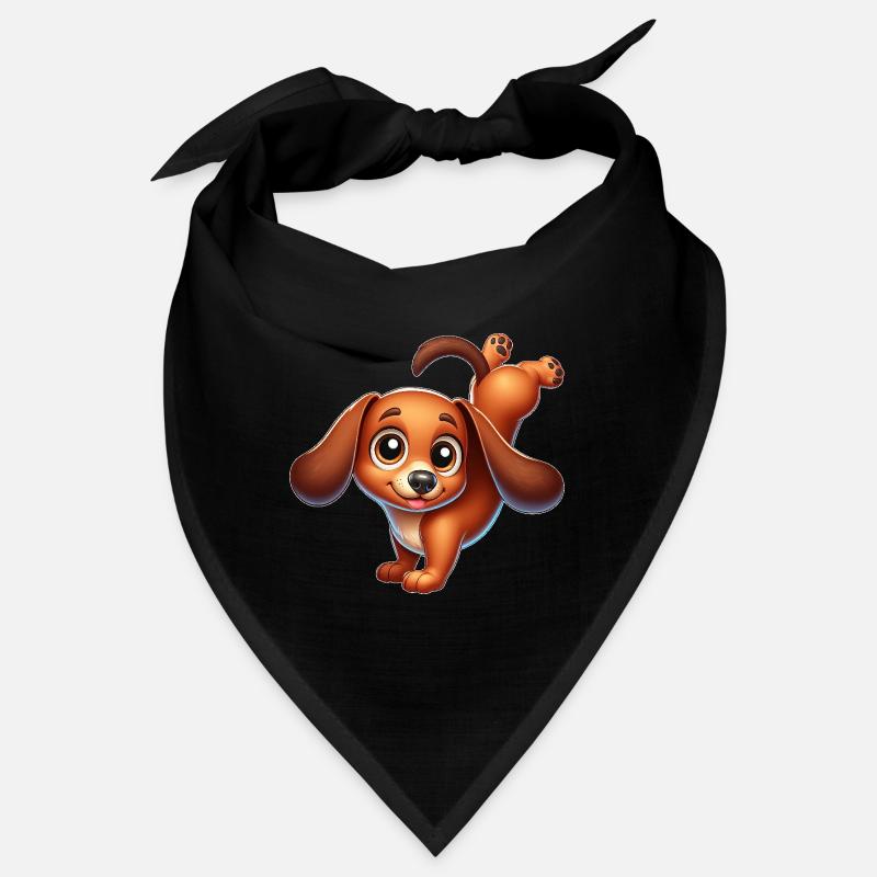 Teckel mignon équilibre sur les mains Breakdance Bandana