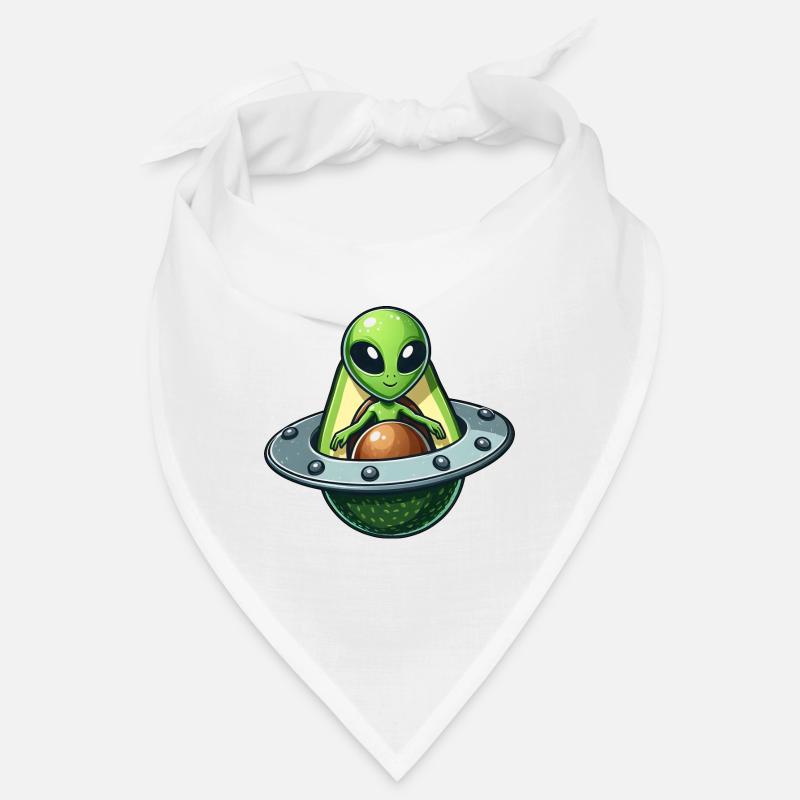 Funny Avocado Alien Whimsical UFO Design Bandana