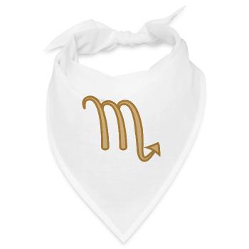 Skorpion Sternzeichen Symbol Zweifarbig Golden - Bandana - Weiß - Vorne