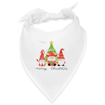 Gnome Frohe Weihnachten Gnomes Weihnachtsbaum - Bandana - Weiß - Vorne