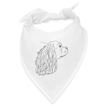 Cavalier King Charles Spaniel - Bandana - Weiß - Vorne