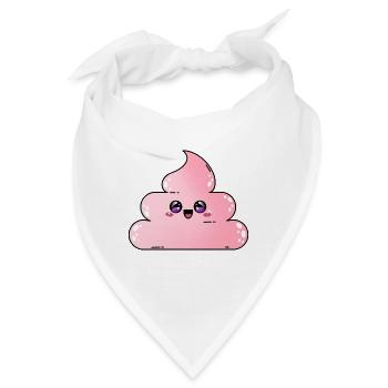 Pinker Poop - Pinker Kackhaufen - Bandana - Weiß - Vorne