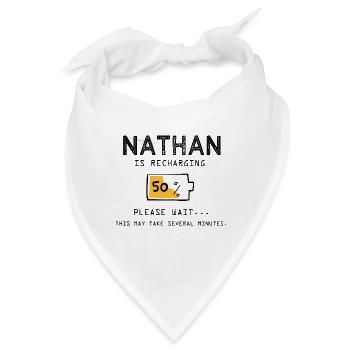 Nathan Lustiger Name Sarkastisch Lustige Geschenke - Bandana - Weiß - Vorne