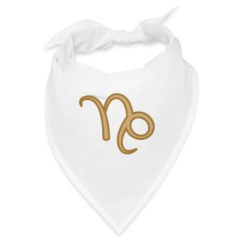 Steinbock Sternzeichen Symbol Zweifarbig Golden - Bandana - Weiß - Vorne