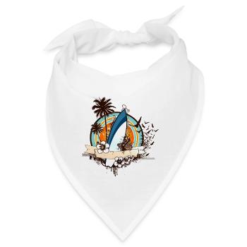 Surfboard-Design 01 - Bandana - Weiß - Vorne