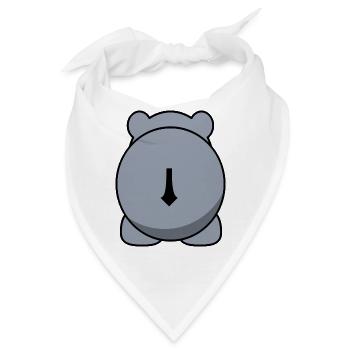 hippo nilpferd hippopotamus hippobath baby36 - Bandana - Weiß - Vorne