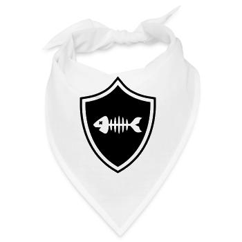 Fisch Wappen Knochen Gräte - Bandana - Weiß - Vorne
