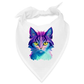 Katze Bunt - Bandana - Weiß - Vorne