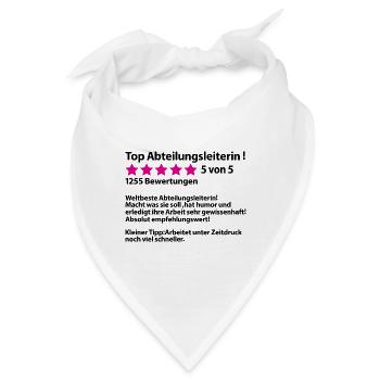 Abschiedsgeschenk für Abteilungsleiterin Ruhestand - Bandana - Weiß - Vorne