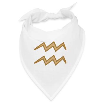 Wassermann Sternzeichen Symbol Zweifarbig Golden - Bandana - Weiß - Vorne