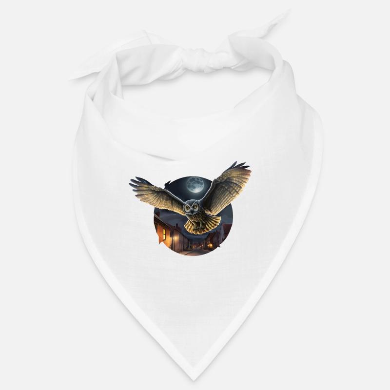 Owl Night Long Nachteule Eule Nachtdienst - Bandana - Weiß