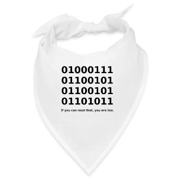 Binary / Binär Code Binärcode Funny T-Shirt - Bandana - Weiß - Vorne