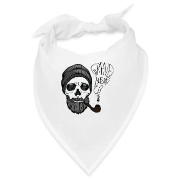 Grave before shave - beard design - 100% Bart - Bandana - Weiß - Vorne