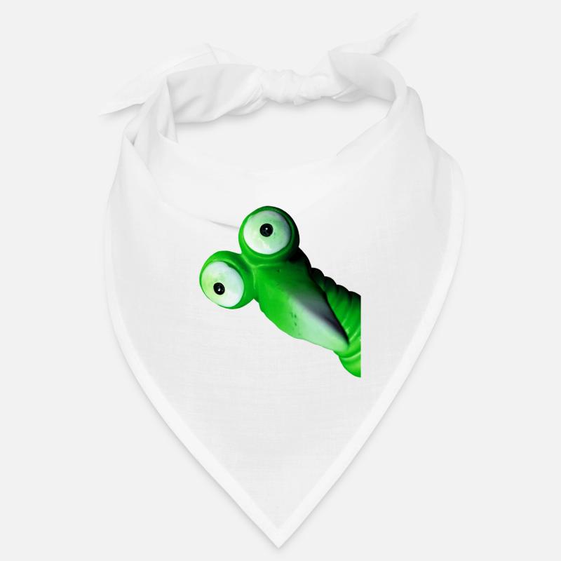 oiseau vert drôle avec de grands yeux Bandana