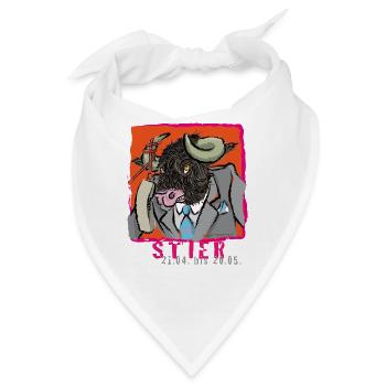 Sternzeichen-Stier - Bandana - Weiß - Vorne