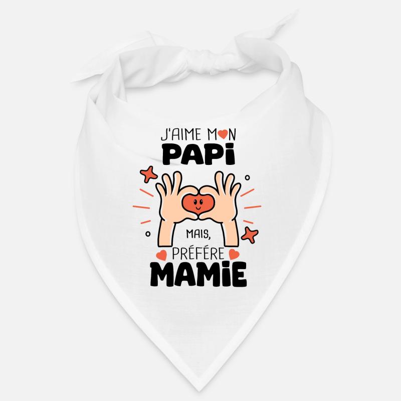 j'aime mon papi préfére mamie naissance bébé - Bandana - blanc