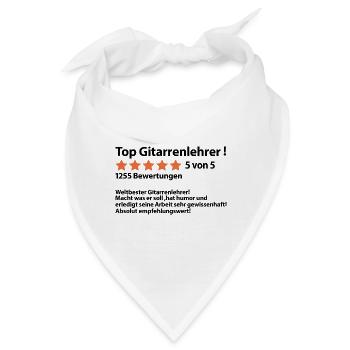 Abschiedsgeschenk Gitarrenlehrer zum Abschied - Bandana - Weiß - Vorne